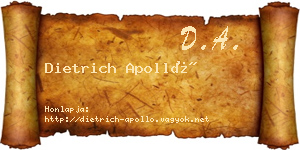 Dietrich Apolló névjegykártya